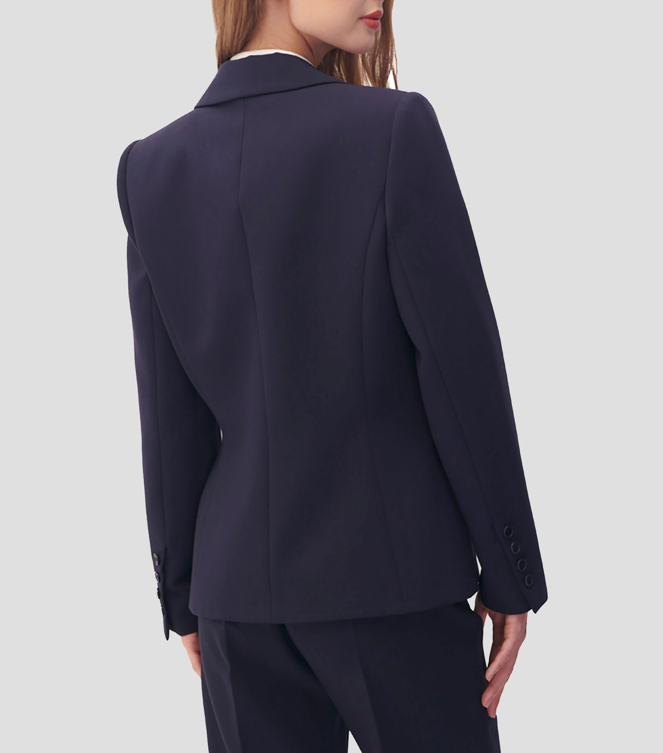 Blazer azul marino con solapa Mujer